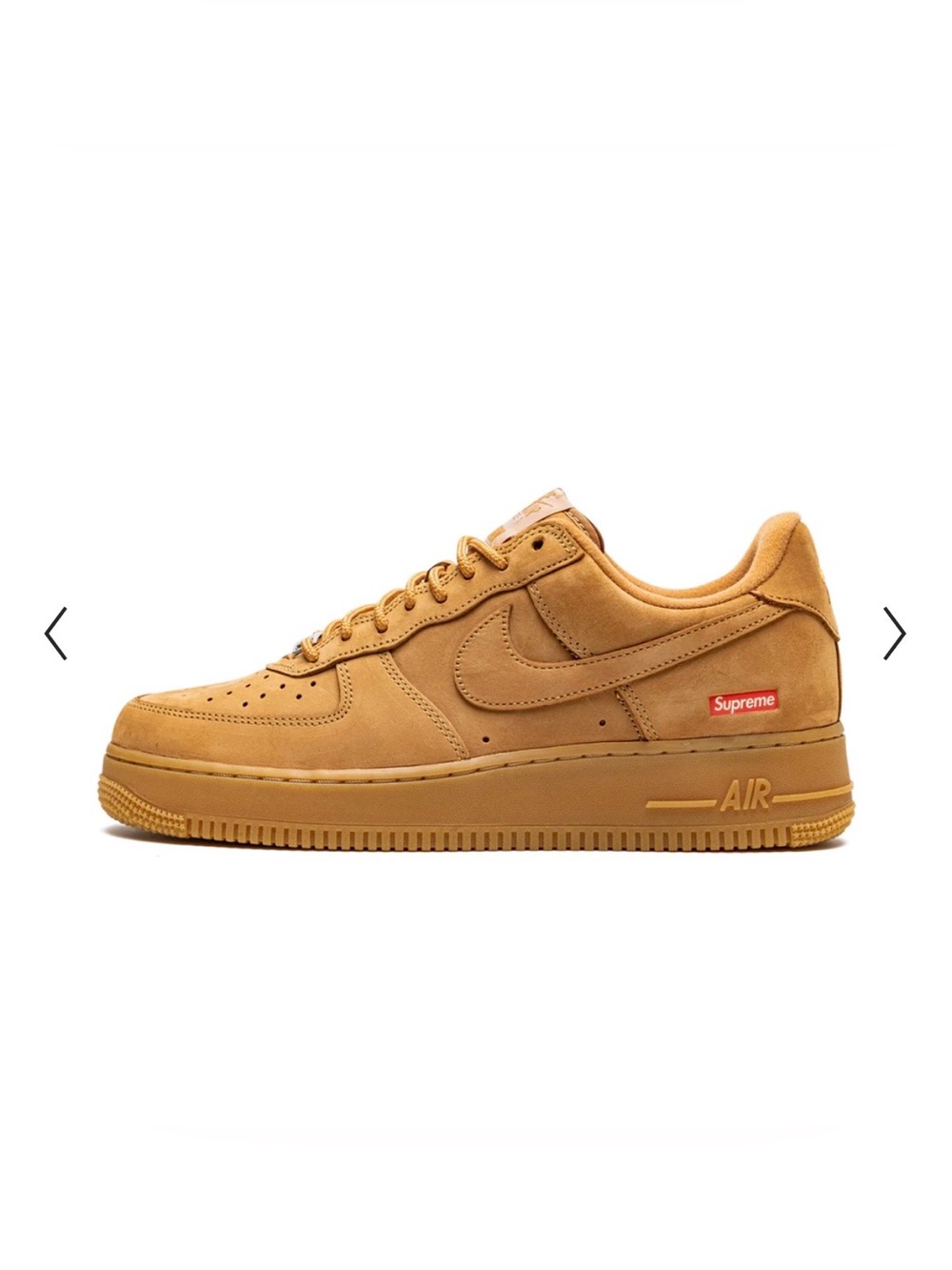Authentic Nike x Supreme Men’s ‘wheat’ Air Force 1 Low